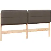 vidaXL Gestoffeerd hoofdbord Bruin en Taupe 180 cm Massief grenenhout