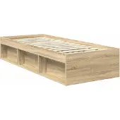 vidaXL Bedframe met lade Sonoma Eik 75 x 190 cm Massief grenenhout
