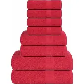 vidaXL 8-delige Handdoekenset FROGN 360 g/m² rood