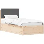 vidaXL Bedframe met gestoffeerd hoofdeinde, donkergrijs, 80 x 200 cm