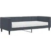 vidaXL Slaapbank met matras 90x200 cm fluweel donkergrijs