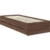 vidaXL Bedframe met lade Bruine eik 75 x 190 cm Geconstrueerd hout