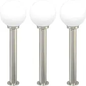 vidaXL Bolderverlichting 3 stuks 80 cm RVS IP44