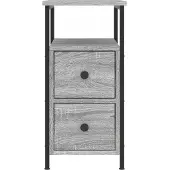 vidaXL Nachtkastje 30x60x60 cm bewerkt hout grijs sonoma eikenkleurig