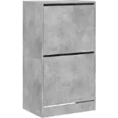 vidaXL Schoenenkast met 2 klaplades 60x42x108 cm betongrijs