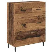 vidaXL Highboard 2 st Oud Hout 69,5 x 34 x 180 cm Bewerkt hout