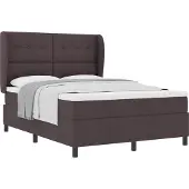 vidaXL Boxspring bed met hoofdeinde Donkerbruin 140 x 200 cm Stof