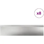 vidaXL Slakkenhekken 12 st 100 x 3,5 x 25 cm Roestvrij staal Zilver