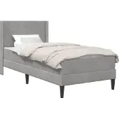 vidaXL Bedframe met matras Lichtgrijs 90 x 200 cm Fluweel