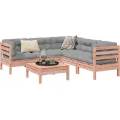 vidaXL 6-delige Loungeset met kussens massief douglas vurenhout