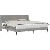 vidaXL Bedframe met hoofdeinde Lichtgrijs 180 x 200 cm Fluweel