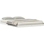 vidaXL Vloerbedframe Wit 160 x 220 cm Massief grenenhout