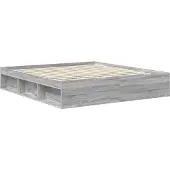 vidaXL Bedframe Grijs Sonoma 180 x 200 cm Massief grenenhout