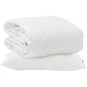 vidaXL Dekbed met kussen 2 st Wit Microvezel