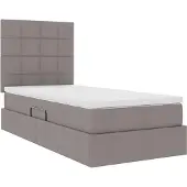vidaXL LED opbergbed met matras Taupe 90 x 190 cm Stof