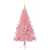 vidaXL Kunststof Voorverlichte Kerstboom met 150 LED Roze 150 cm PVC