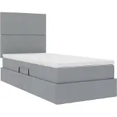 vidaXL Opslag bed met matras met opslag Lichtgrijs 100 x 200 cm Stof
