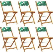 vidaXL Tuinstoelen 6 st inklapbaar stof en massief hout groen