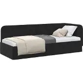vidaXL Hoek Bed Frame Zwart 80 x 200 cm Fluweel