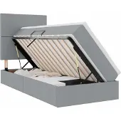 vidaXL Opslag bed met matras met opslag Lichtgrijs 100 x 200 cm Stof
