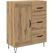 vidaXL Hoge kast 2 st Artisan Eiken 69,5 x 34 x 180 cm Bewerkt hout