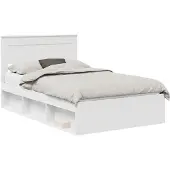 vidaXL Bedframe met hoofdeinde Wit 120 x 200 cm Massief grenenhout