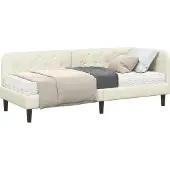 vidaXL Hoek Bed Frame Crème 80 x 200 cm Fluweel