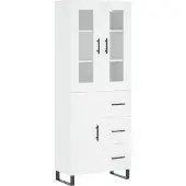 vidaXL Hoge kast 69,5x34x180 cm bewerkt hout wit