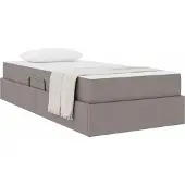 vidaXL Opbergbed met matras met opslag Taupe 90 x 190 cm Polyester