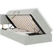 vidaXL Opbergbed met hoofdeinde Lichtgrijs 100 x 200 cm Fluweel