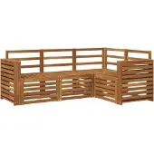 vidaXL Buiten bank set 4 st Naturel Polyester
