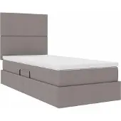 vidaXL LED opbergbed met matras Taupe 90 x 190 cm Stof