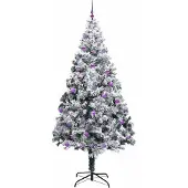 vidaXL Kunstkerstboom Wit 240 cm PVC en Staal en Kunststof
