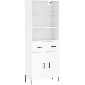 vidaXL Hoge kast 69,5x34x180 cm bewerkt hout wit