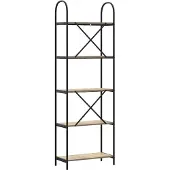 vidaXL Boekenplank 5-laags 60 x 30 x 183 cm Bewerkt hout Sonoma Eik