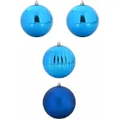 vidaXL Kerstbal Set XXL 4 st Blauw Ø 20 cm Kunststof