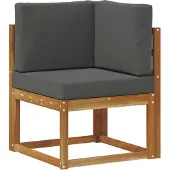 vidaXL Buiten bank set met kussen 5 pcs Natuurlijk en Antraciet