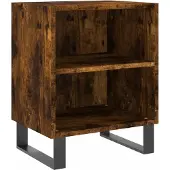 vidaXL Nachtkastje 40x30x50 cm bewerkt hout gerookt eikenkleurig