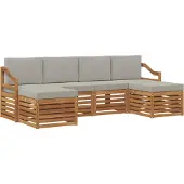 vidaXL Buiten bank set 6 st Natuurlijk en Licht Grijs