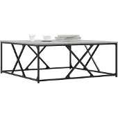 vidaXL Salontafel 100x100x40 cm bewerkt hout grijs sonoma eikenkleurig