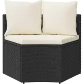 vidaXL Bankstel 2 st Zwart Massief Acaciahout en Poly Ratten