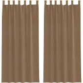 vidaXL Gordijnen voile met lussen 2 st 140x225 cm lichtbruin