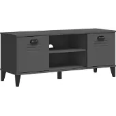 vidaXL Schoenenbank VIKEN 106x35x45 cm bewerkt hout antracietgrijs