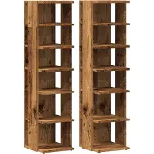 vidaXL Schoenenkast 28x27x102 cm bewerkt hout oud houtkleurig