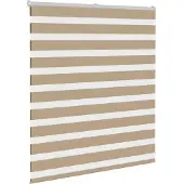 vidaXL Zebra Blind 130x100 cm stofbreedte 125,9 cm polyester zandbruin