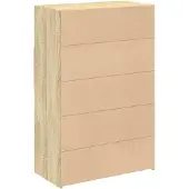 vidaXL Hoge kast 80x42,5x124 cm bewerkt hout sonoma eikenkleurig