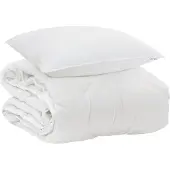 vidaXL Seizoensdekbed met kussens, 2 stuks, wit, microvezel