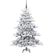 vidaXL - Kunstmatige - Hinged - Kerstboom - Wit - 150 - cm - PVC - en - Staal