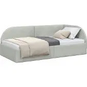 vidaXL Hoek Bed Frame Lichtgrijs 100 cm x 200 cm Fluweel