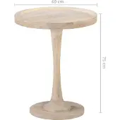 vidaXL Bijzettafel Ø60x75 cm massief mangohout